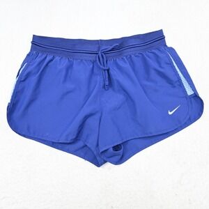 Nike Gym Shorts Womens Size Medium Blue Dri Fit Performance Running